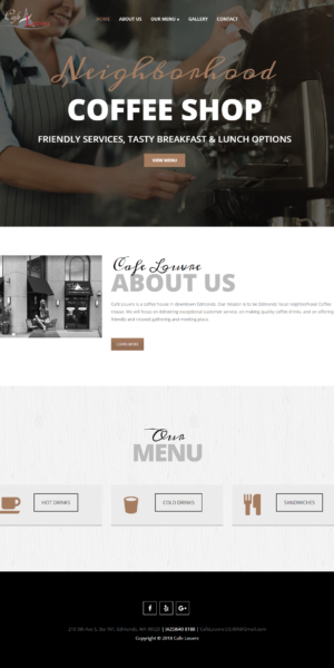 Cafe Louvre Desktop Website